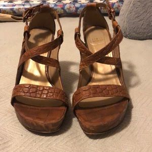 Stuart Weitzman stacked heeled sandals